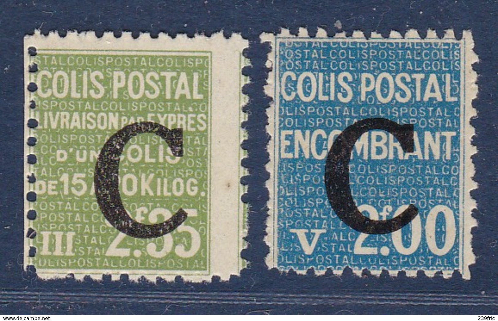 COLIS POSTAUX  YT117** ET YT118* SURCHARGE "C"  COTE YT 75E - Neufs