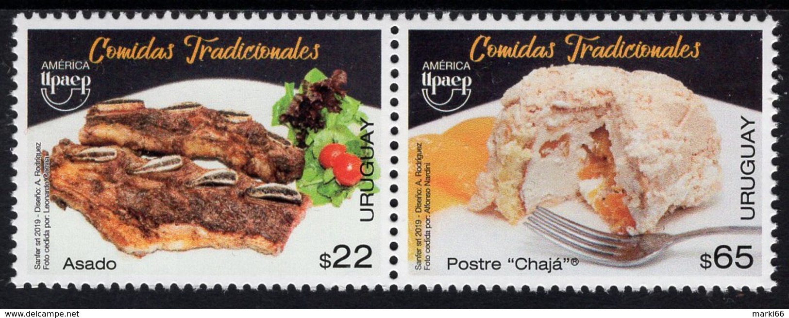 Uruguay - 2019 - America UPAEP - Traditional Dishes - Mint Stamp Set - Uruguay