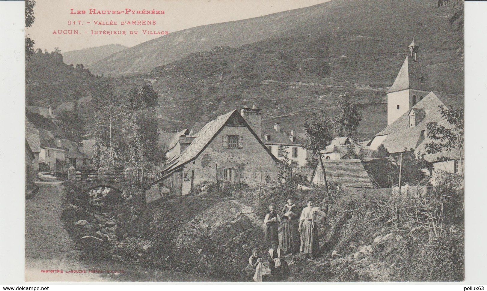 CPA AUCUN (65) VALLEE D'ARRENS - INTERIEUR DU VILLAGE - ANIMEE - Autres & Non Classés