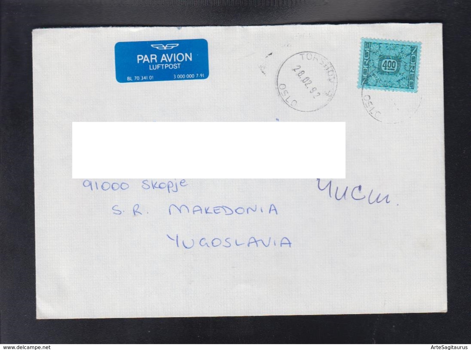 NORGE, COVER / AIR MAIL, REPUBLIC OF MACEDONIA ** - Lettres & Documents