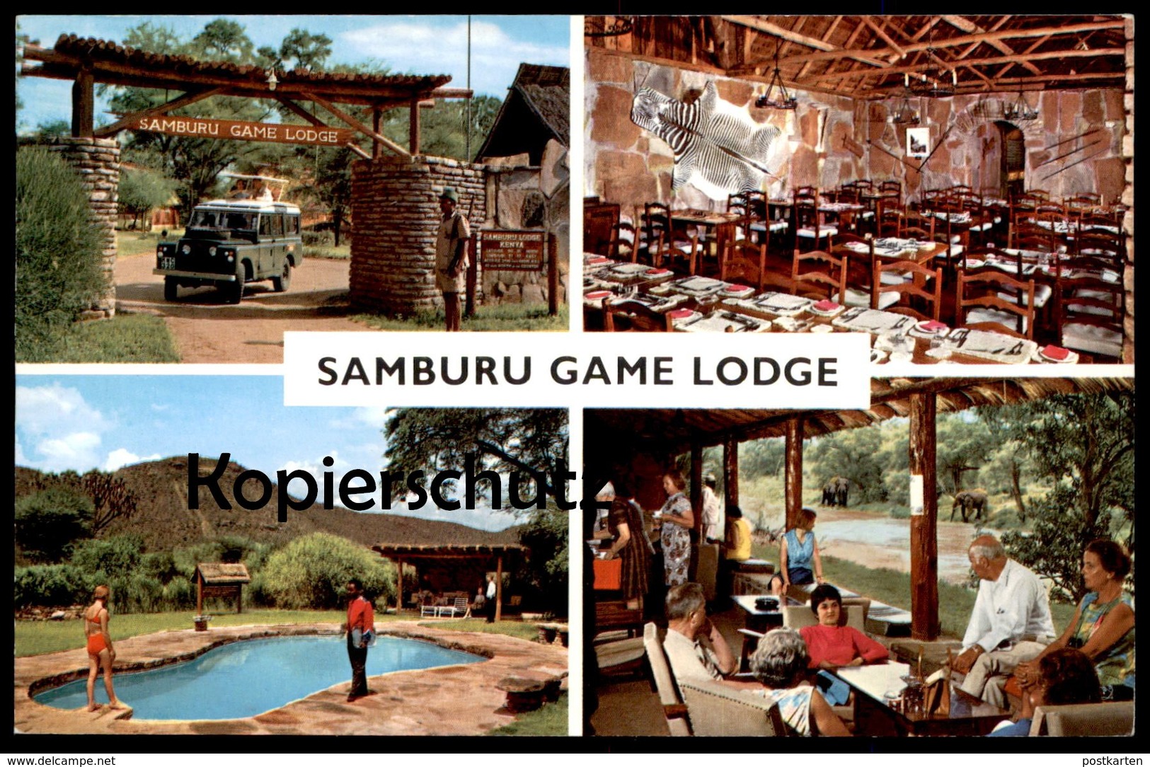 ÄLTERE POSTKARTE KENIA SAMBURU GAME LODGE ZEBRA FELL Kenya East Africa Afrika Postcard Cpa AK Ansichtskarte - Cebras