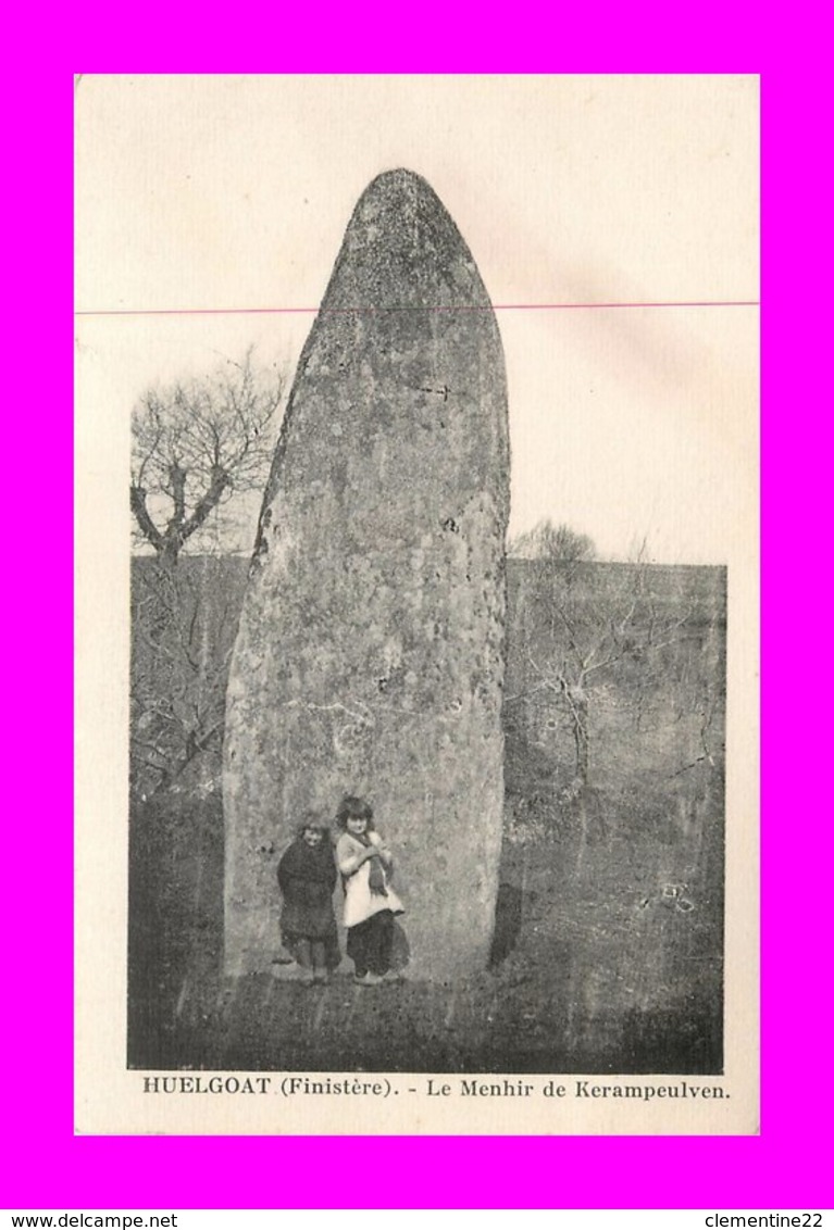 Huelgoat * Le Menhir De Kerampeulven  ( Scan Recto Et Verso ) - Huelgoat