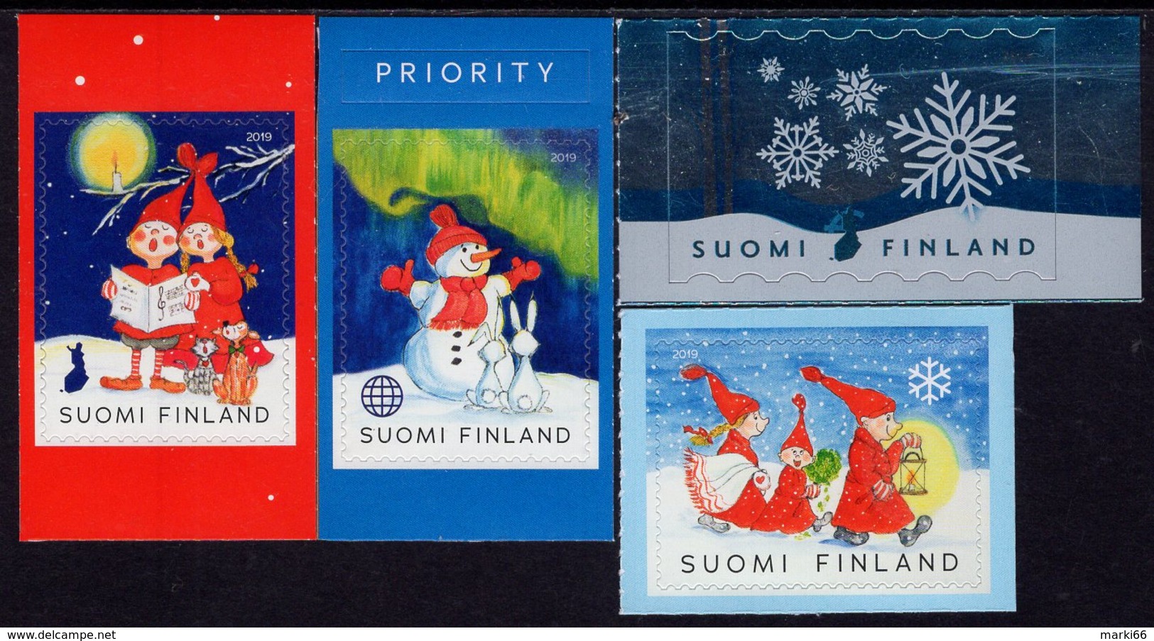 Finland - 2019 - Christmas - Mint Self-adhesive Stamp Set With Varnish And Hot Foil Printing - Nuevos