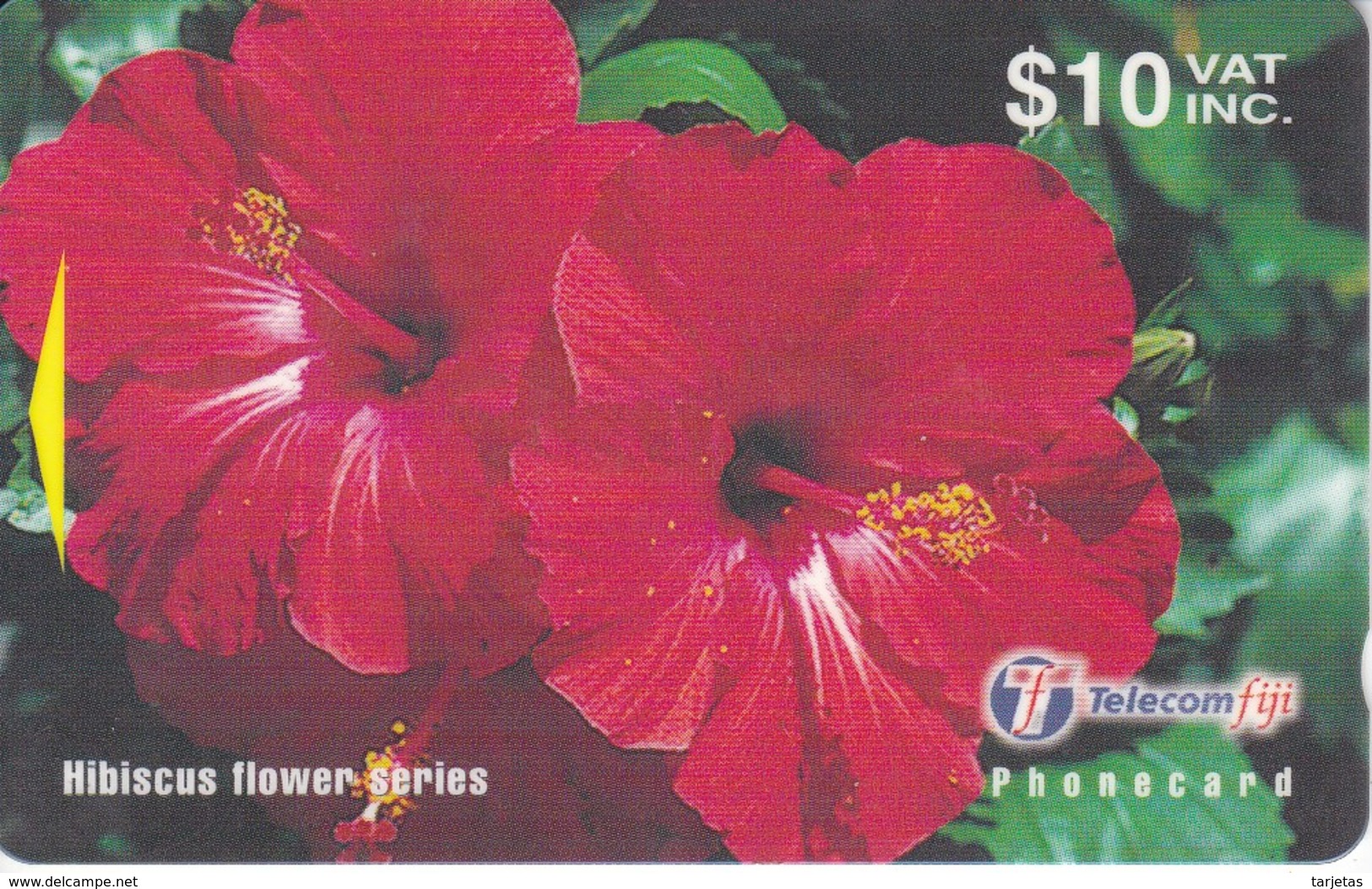 TARJETA DE FIJI DE $10 DE UN HIBISCUS  (FLOR-FLOWER) 28FJD - Figi