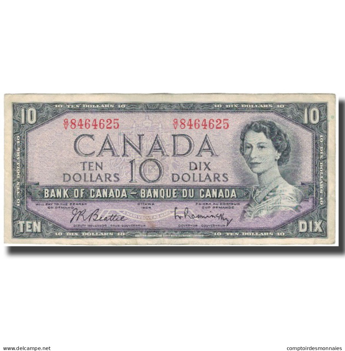 Billet, Canada, 10 Dollars, 1954, KM:79b, TTB - Canada