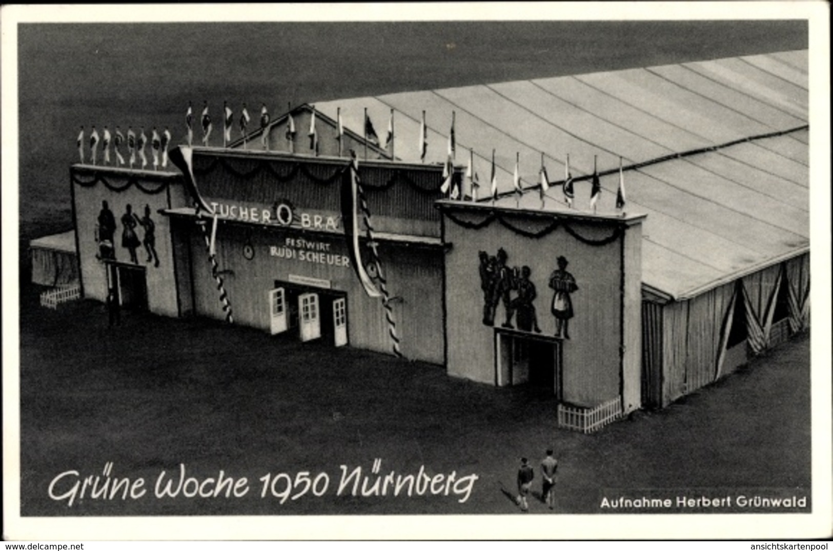 Cp Nürnberg In Mittelfranken Bayern, Grüne Woche 1950, Festhalle, Festwirt Rudi Scheuer, Tucher Bräu - Sonstige & Ohne Zuordnung
