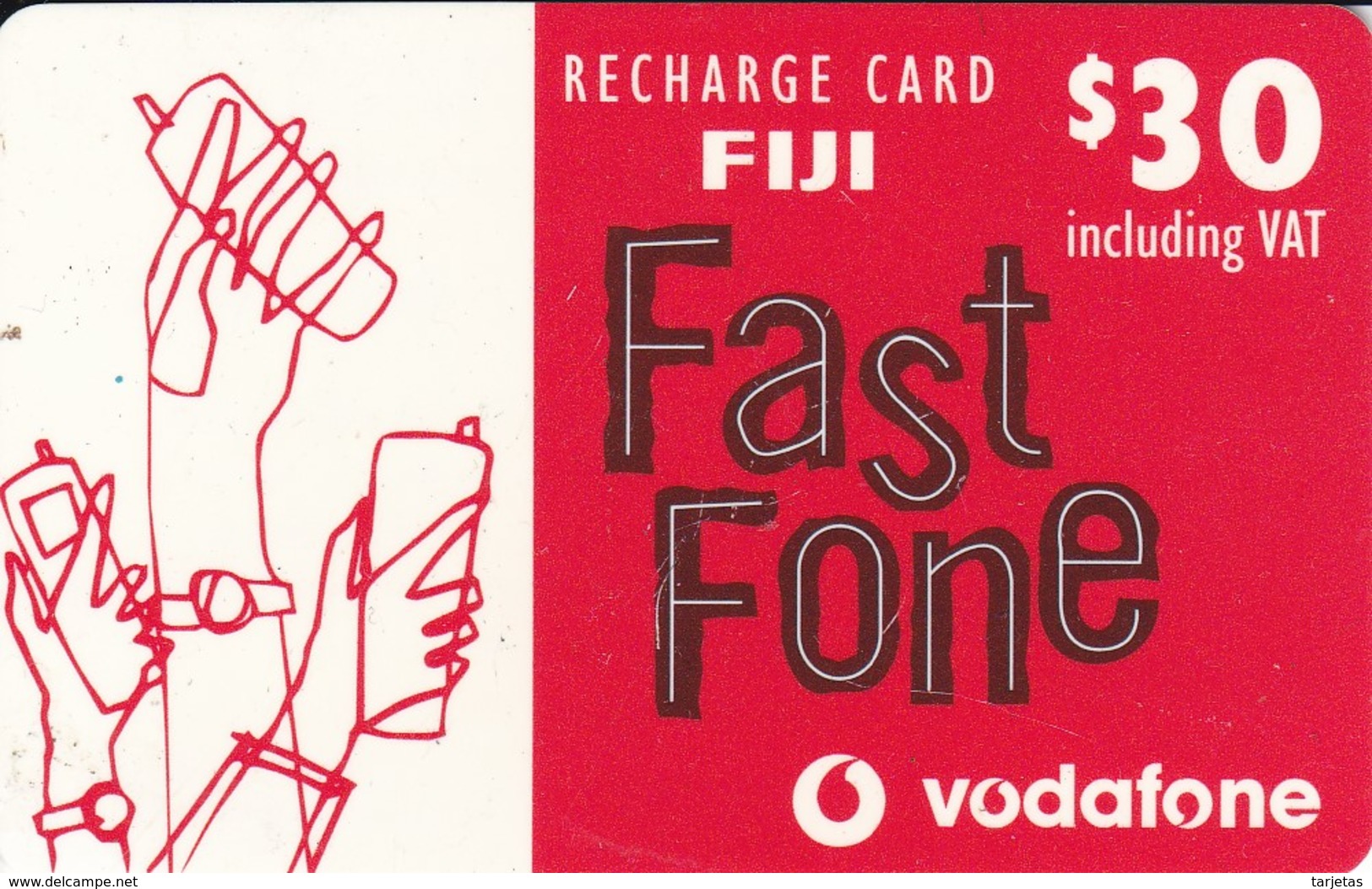 TARJETA DE FIJI DE $30 DE FAST FONE DE VODAFONE - Figi