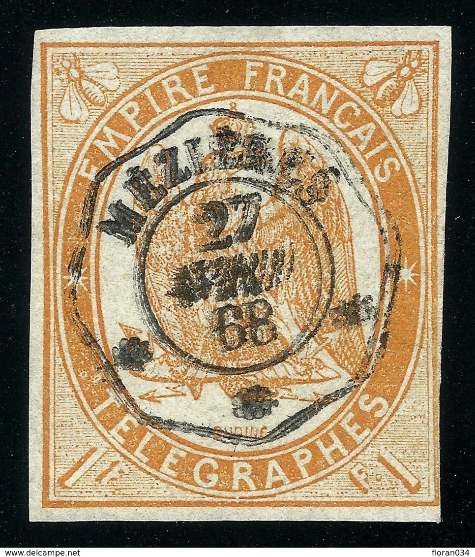 France Télégraphe N° 3 Obl. - Signé Calves - Cote 325 Euros - Telegraph And Telephone