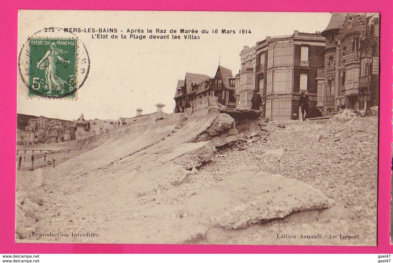 CPA  (Ref: Z2204) MERS-LES-BAINS (80 SOMME) Après Le Raz De Marée Du 16 Mars 1914 Devant Les Villas - Mers Les Bains