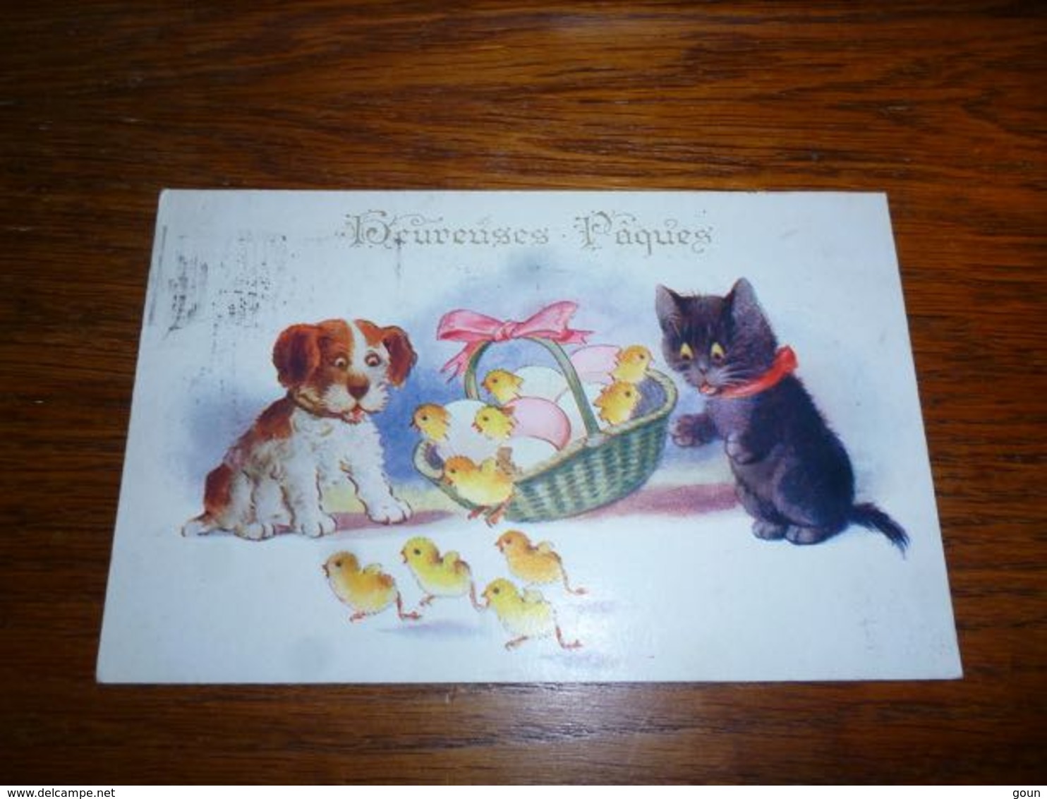 Carte Postale Fantaisie Illustrateur Jos ? Chat Chaton Kat Cat   Poussin Comique Series Chien - Chats