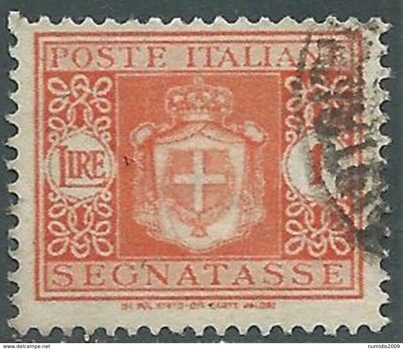 1945 LUOGOTENENZA SEGNATASSE USATO 1 LIRA RUOTA - RB31-9 - Postage Due