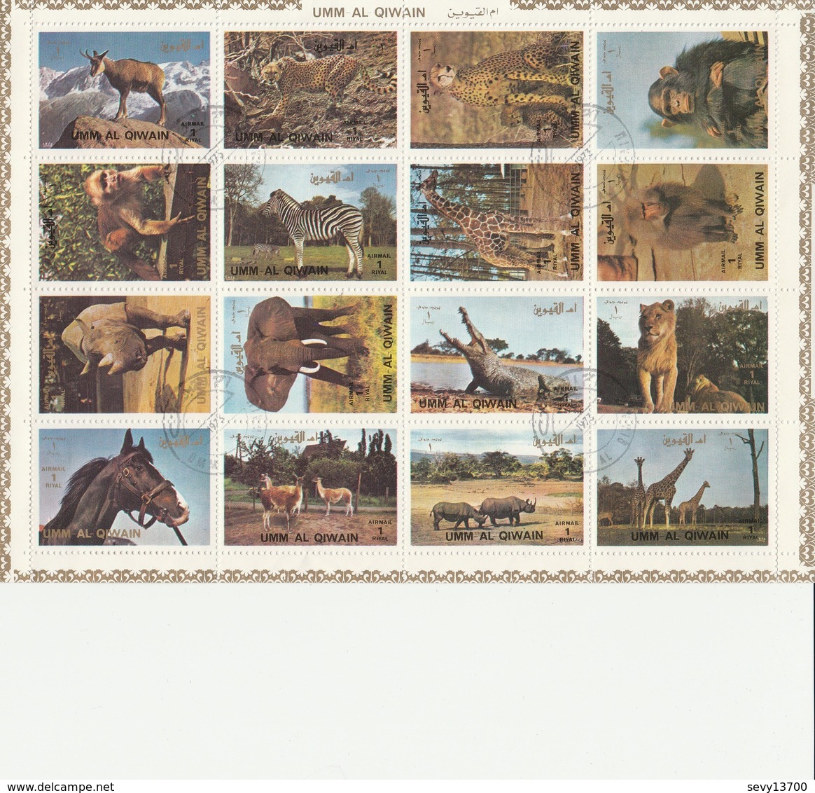 Umm Al Qiwain - Lot 32 Timbres En 2 Feuillets -  Les Animaux Sauvages - Année 1972  Mi 1002 à 1017 Et Mi 1130 à 1145 - Umm Al-Qiwain