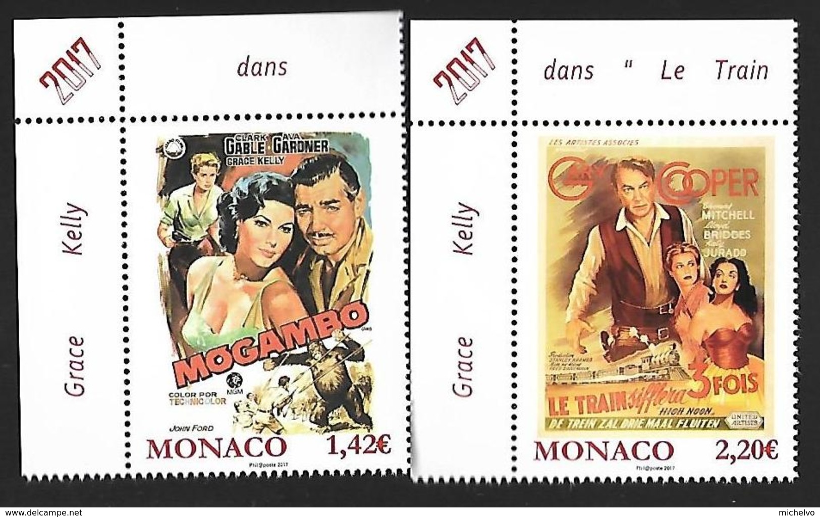 Monaco 2017 - Yv N° 3064 & 3065 ** Les Films De Grace Kelly - Mogambo Et Le Train Sifflera 3 Fois (Mi N° 3322/23) - Nuovi