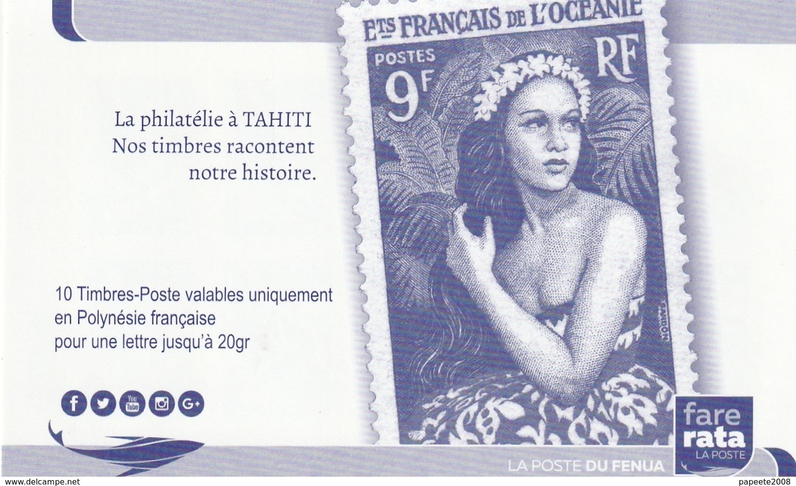 Polynésie Française / Tahiti - Carnet De 10 Timbres - Bleu - 15/04/19 - Neuf - Other & Unclassified