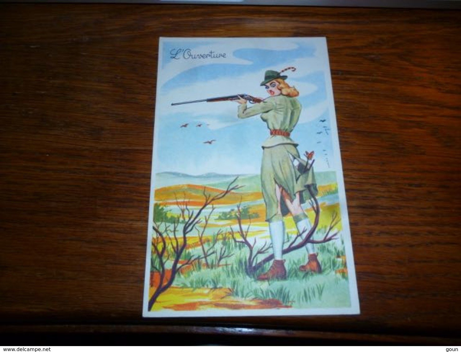 Carte Postale Fantaisie Illustrateur Femme Chasse Chasseur - Bonnotte