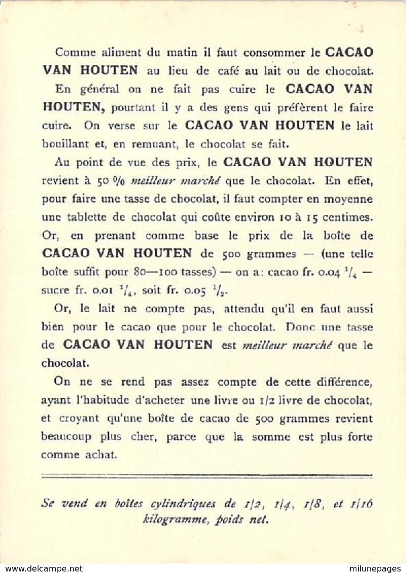 Grand Chromo Cacao Chocolat Van Houten Chateau De Chambord - Van Houten