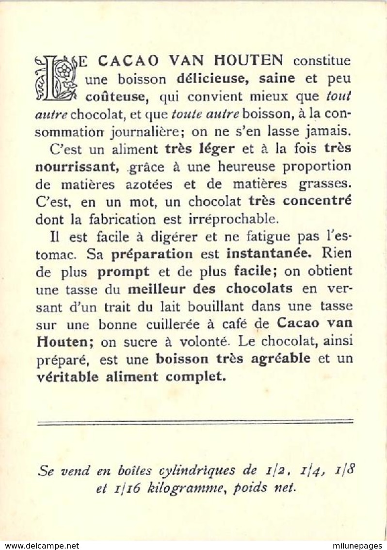 Grand Chromo Cacao Chocolat Van Houten Chateau De Saint-Germain En Laye - Van Houten
