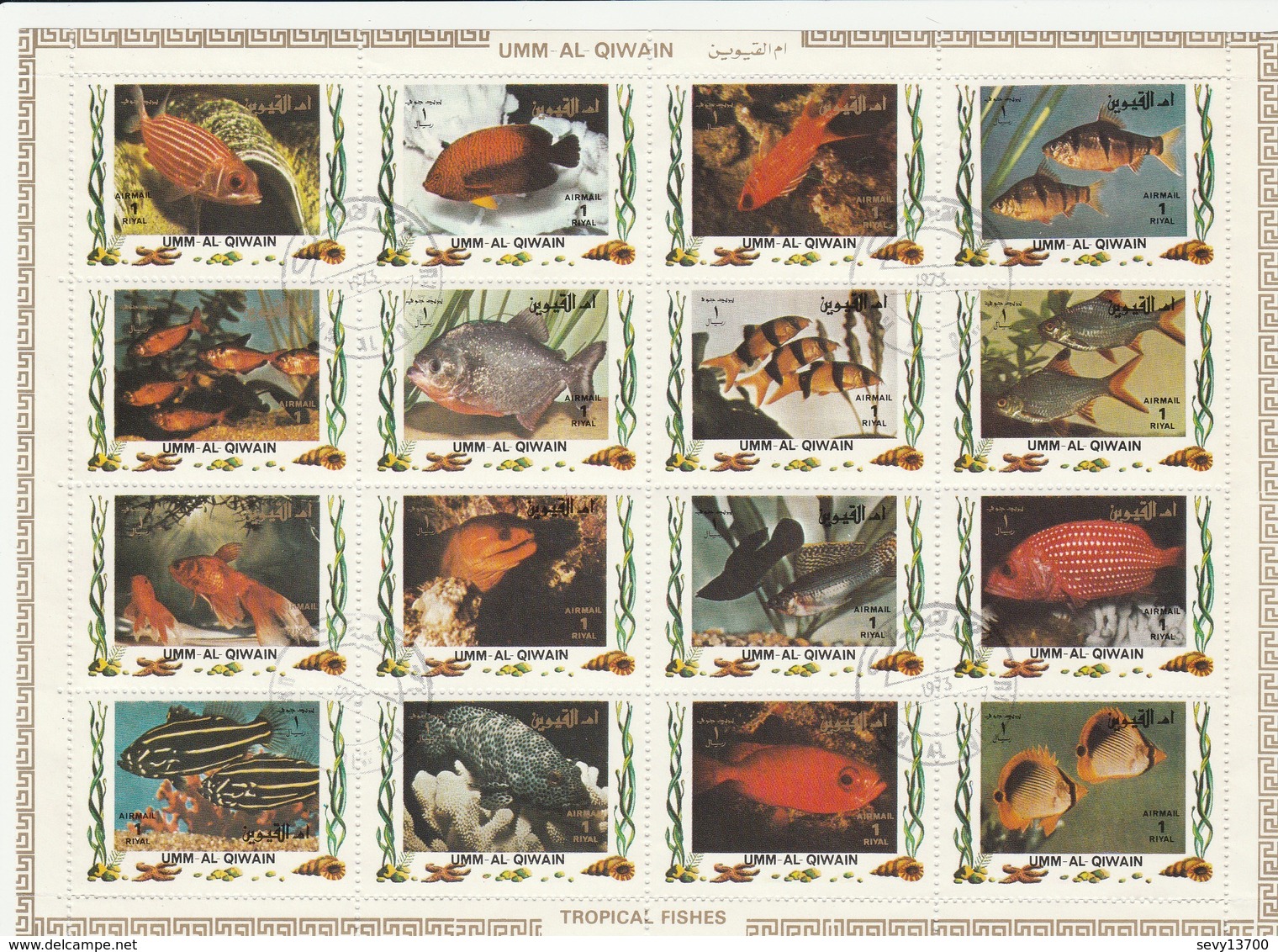 Umm Al Qiwain - 2 Planches De 16 Timbres Poissons Tropicaux Année 1972 Mi 1306 à 1321 Et 1466 à 1481 - Umm Al-Qiwain