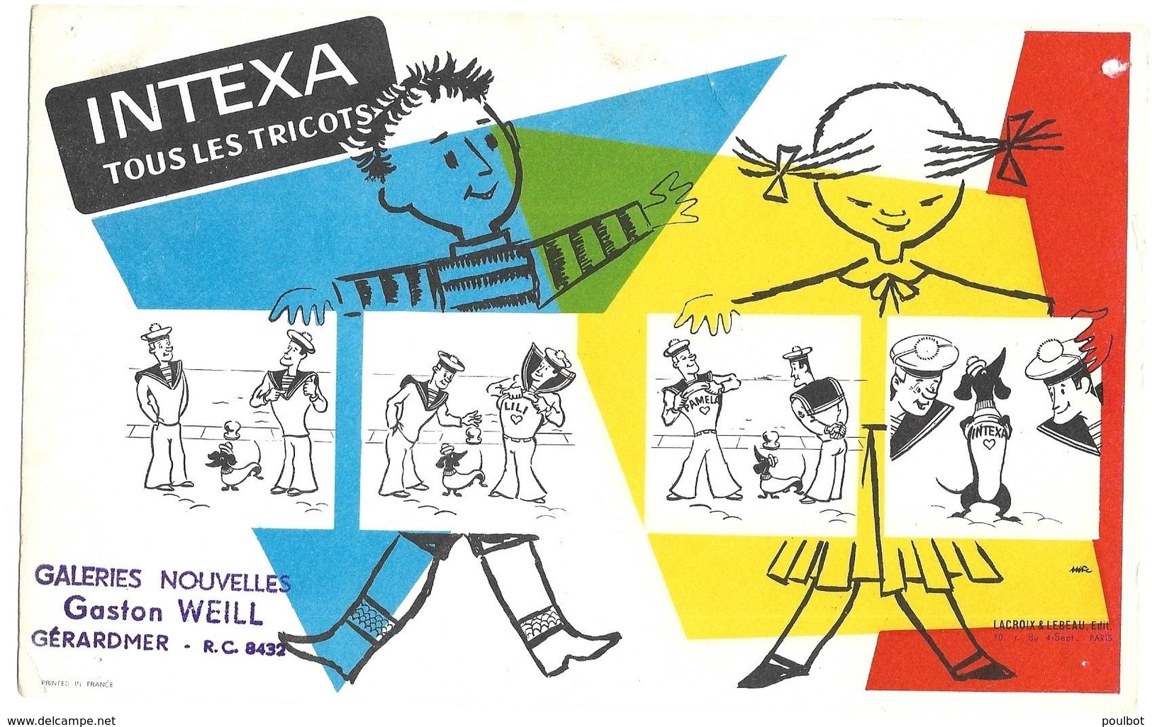 BUVARD INTEXA Tous Les Tricots ( Tampon Gaston WEILL Gérardmer ) - Textile & Vestimentaire