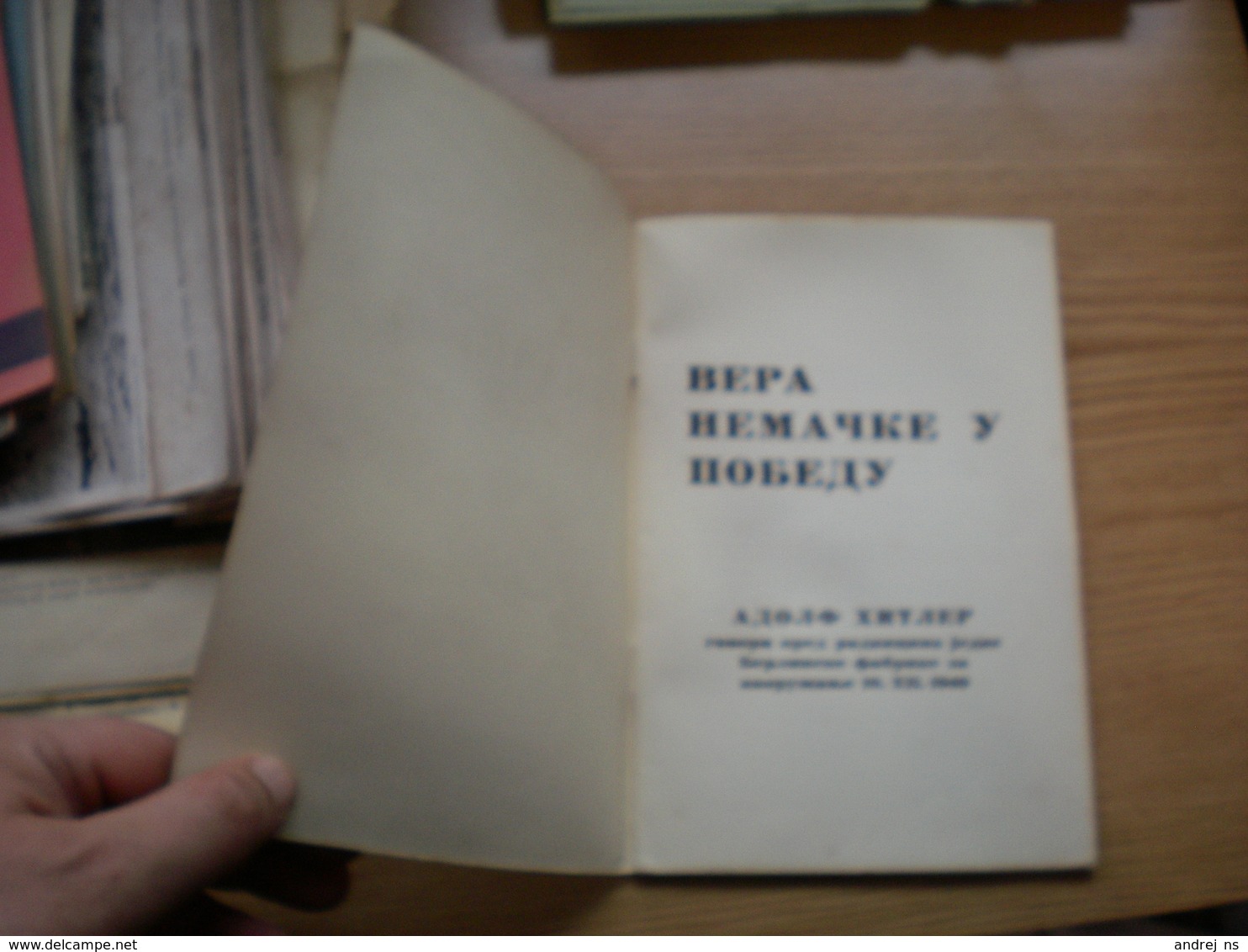 Vera Nemacke U Pobedu Adolf Hitler Govori Pred Radnivima Jedne Berlinske Fabrike Za Naoruzanje 10 XII 1940 31 Pages - Andere & Zonder Classificatie