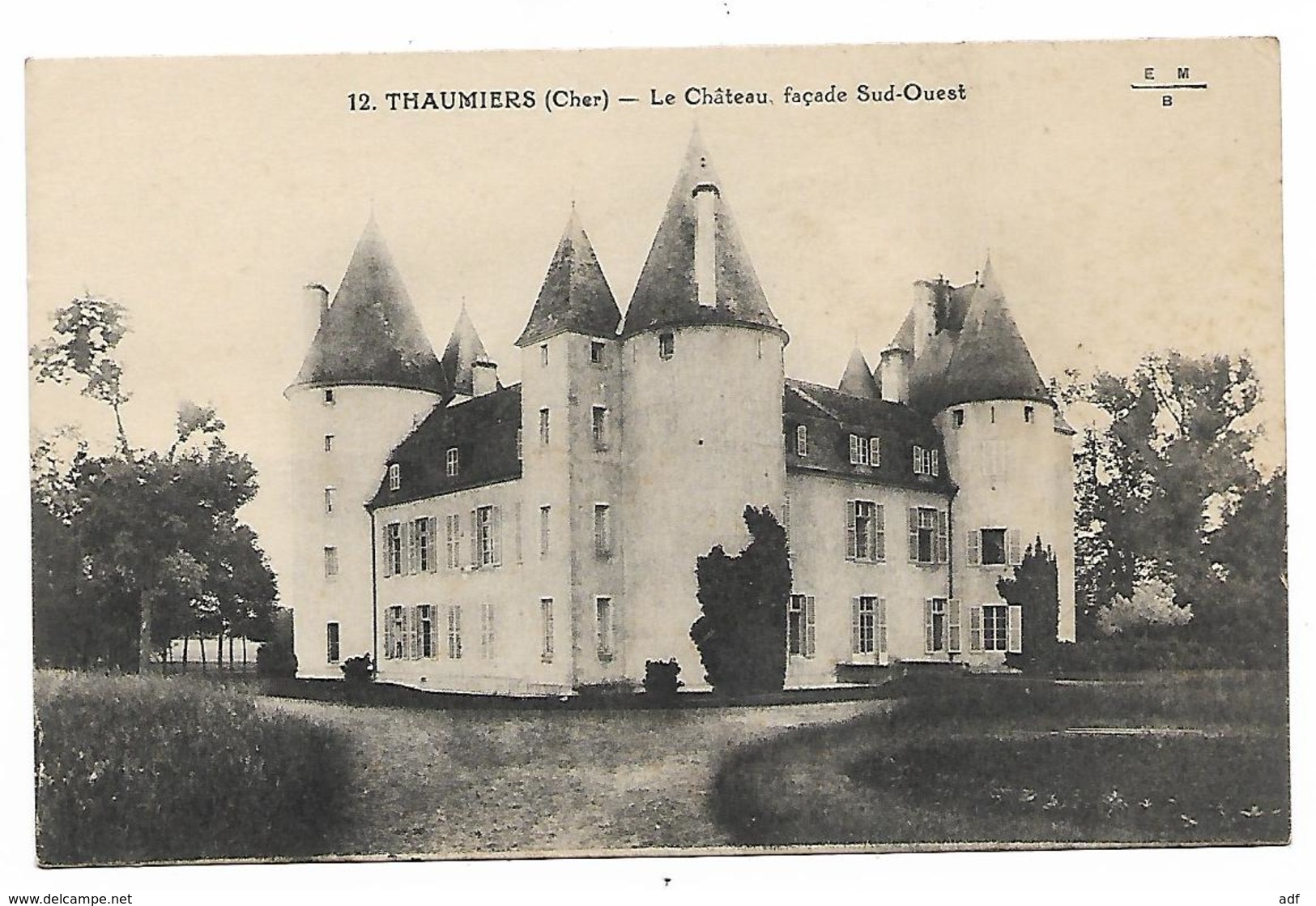 CPA THAUMIERS, LE CHATEAU, FACADE SUD OUEST, CHER 18 - Thaumiers
