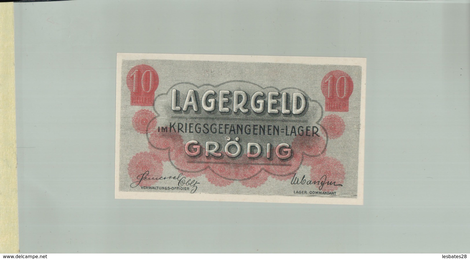Billet De Banque LAGERGELD Im Kriegsgefangennen Lager GRÖDIG - 10 Heller  TB  DESC 2019 Gerar - Autriche