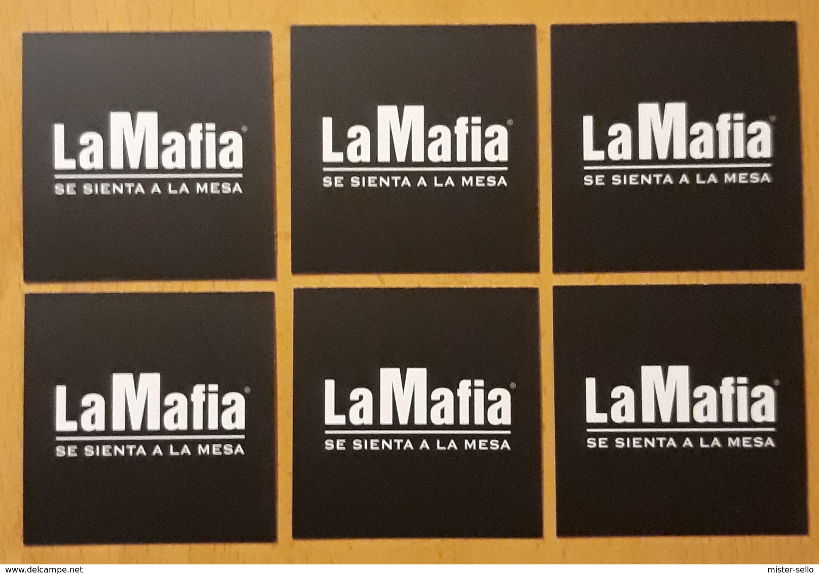 RESTAURANTE ITALIANO LA MAFIA SE SIENTA A LA MESA. LOTE DE 6 TARJETAS DE VISITA. - Tarjetas De Visita