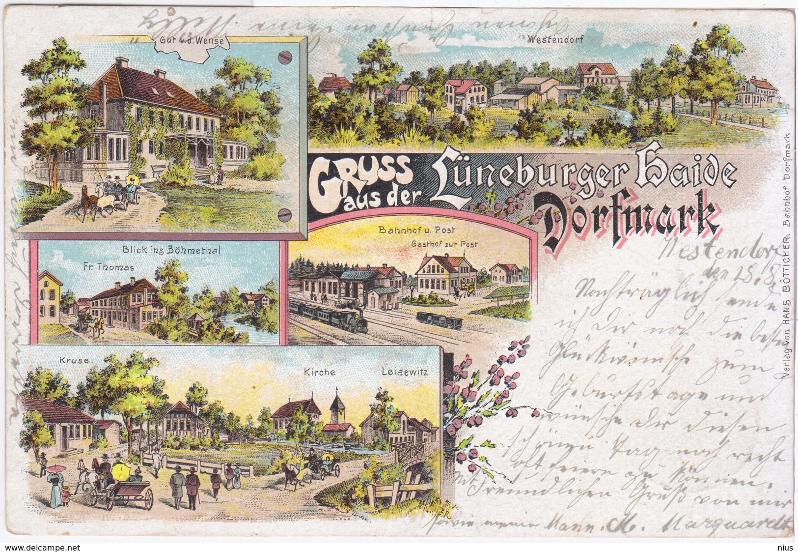 Germany Deutschland 1898 Dorfmark, Gruss Aus Der Lüneburger Heide Litho - Fallingbostel