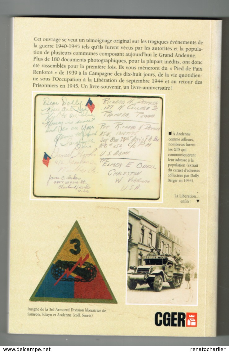 "De L'Occupation à La Libération 1940-45".199 Pages.illustré.Andenne,Landenne,Maizeret,Namêche,Samson,Seilles,Thon,Vezin - Autres & Non Classés