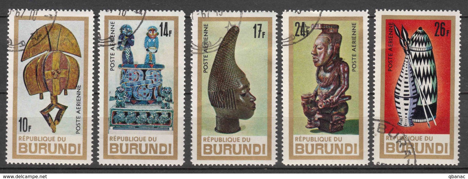 Burundi 1967 African Art Airmails Mi#340-344 Used - Gebruikt