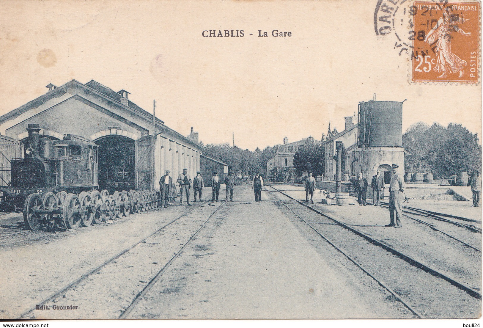 BACDEC19- CHABLIS  DANS L'YONNE  LA GARE  CPA  CIRCULEE - Chablis