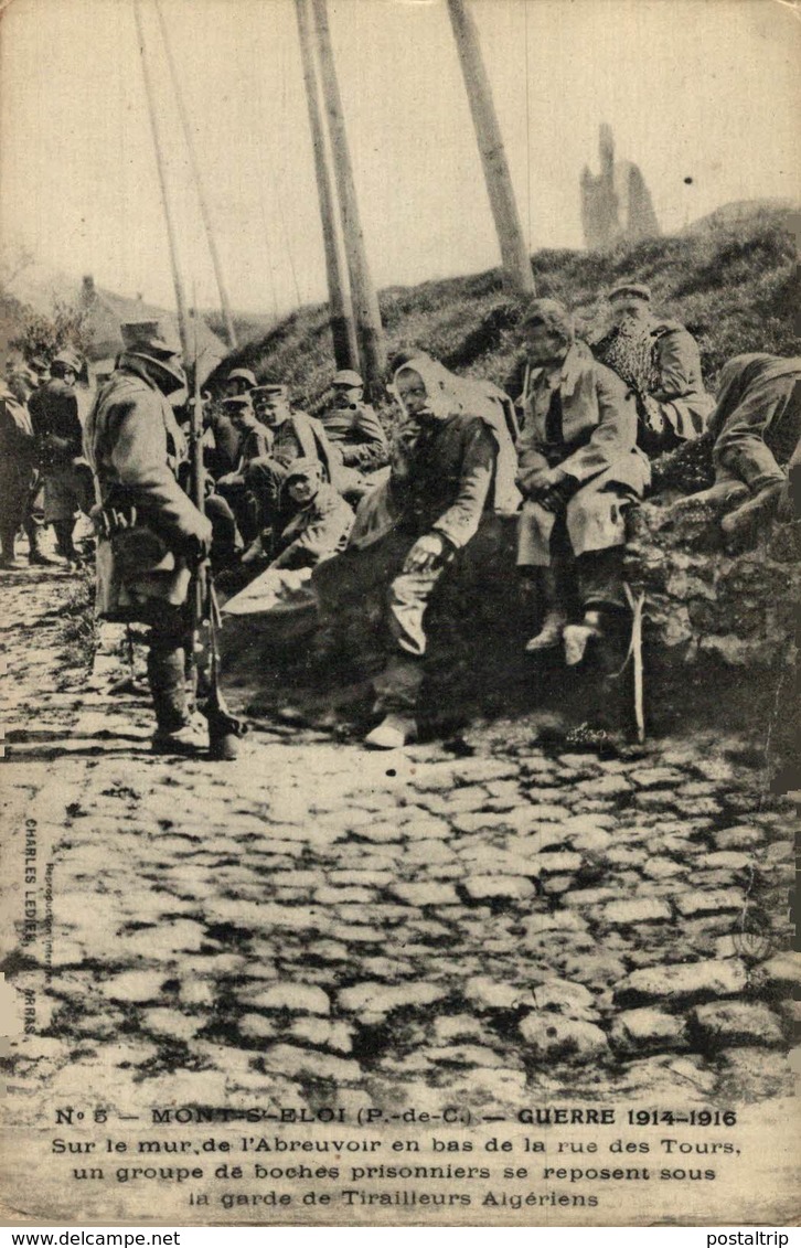 RARE MONT S'ELOI P DE C SUR LE MUR DE L'ABREUVOIR RUE DE TOURS - Guerra 1914-18