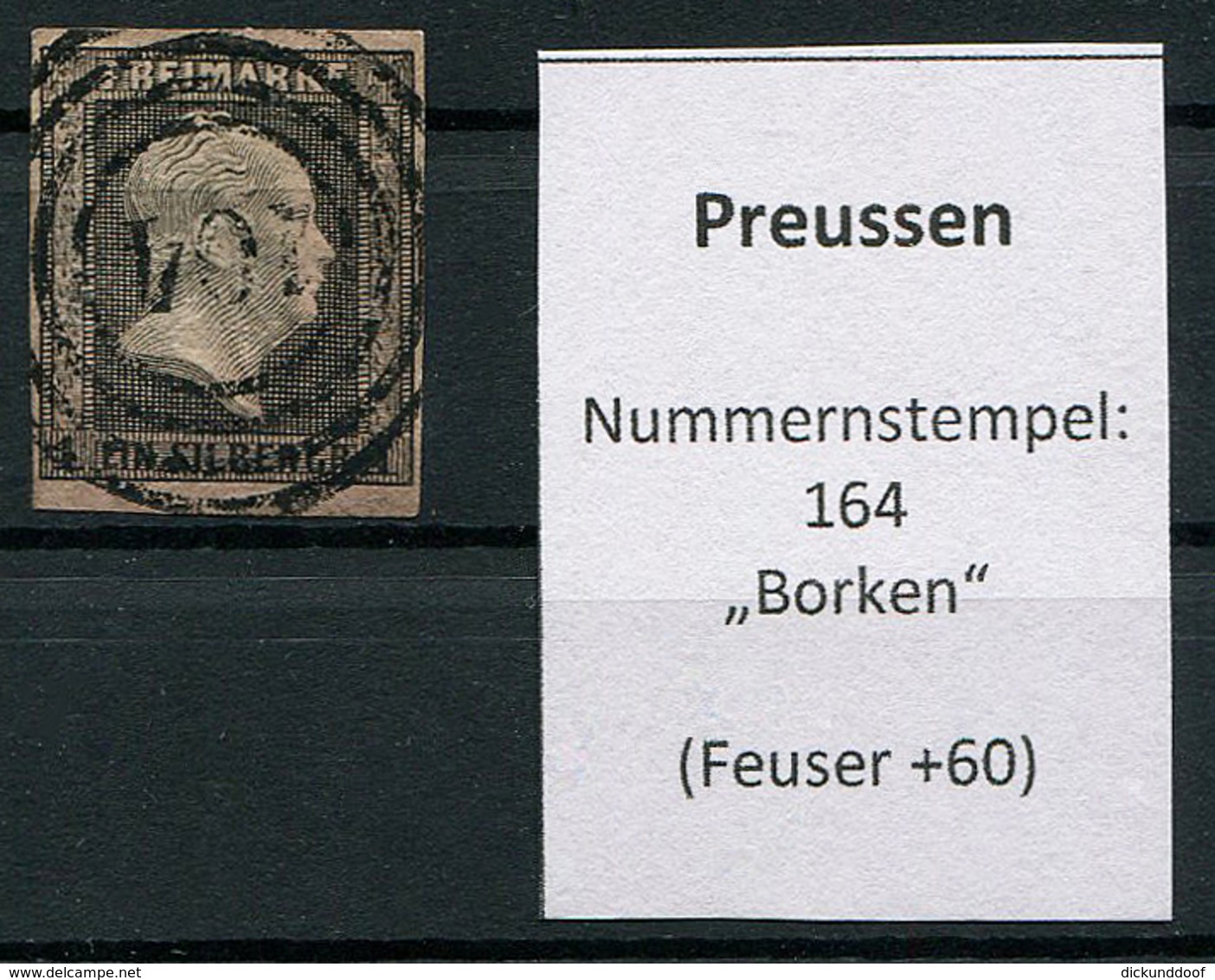 Preussen: 1 Sgr. MiNr. 2 Nummernstempel 164 "Borken"  Gestempelt / Used / Oblitéré - Sonstige & Ohne Zuordnung