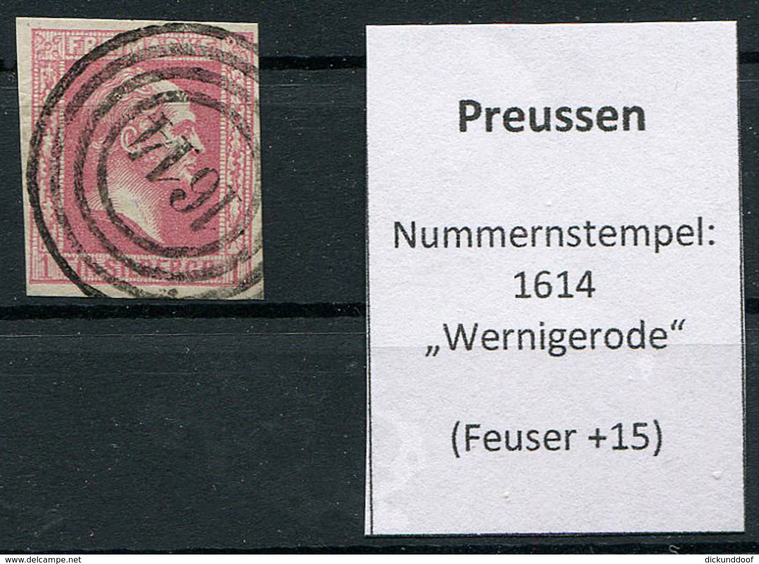 Preussen: 1 Sgr. MiNr. 6 Nummernstempel 1614 "Wernigerode"  Gestempelt / Used / Oblitéré - Sonstige & Ohne Zuordnung