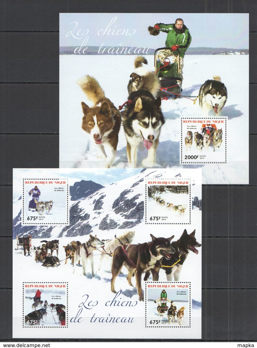 ST2745 2014 NIGER FAUNA PETS DOGS CHIENS DE TRENEAU 1KB+1BL MNH - Perros