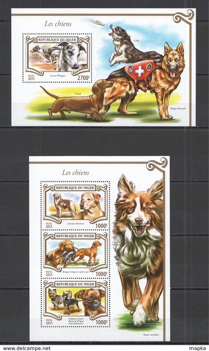 ST2048 2015 NIGER FAUNA PETS DOGS LES CHIENS 1KB+1BL MNH - Hunde