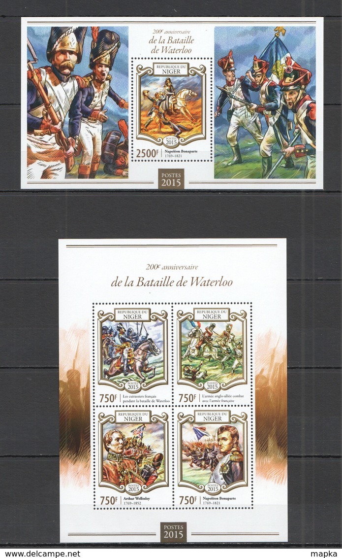 ST2072 2015 NIGER WAR 200TH ANNIVERSARY BATTLE WATERLOO KB+BL MNH - Revolución Francesa