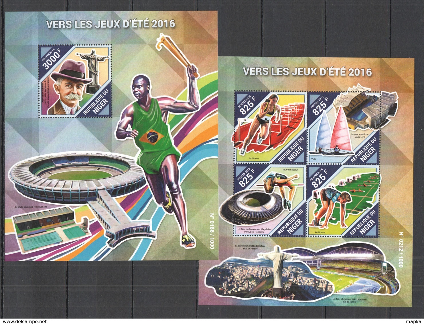 ST2110 2015 NIGER SPORT SUMMER OLYMPIC GAMES RIO 2016 KB+BL MNH - Zomer 2016: Rio De Janeiro