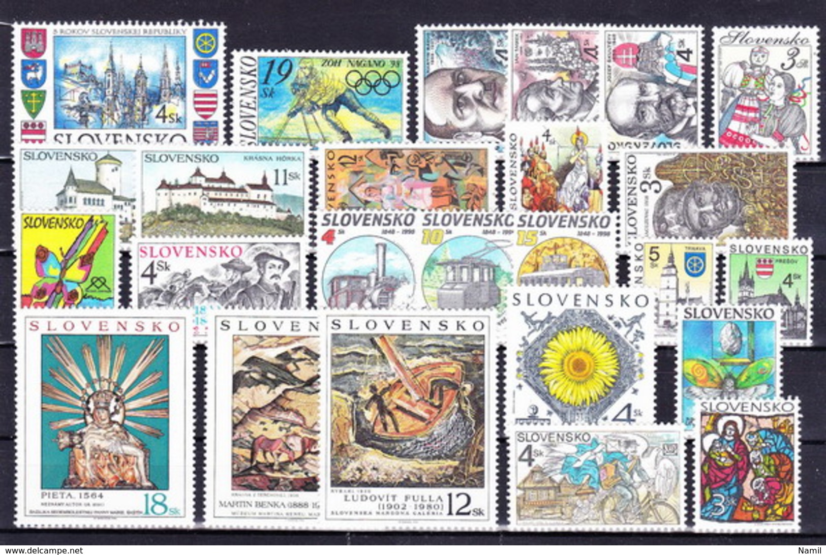 ** Slovaquie 1998 Mi 300-328, (MNH) L'année Complete - Full Years