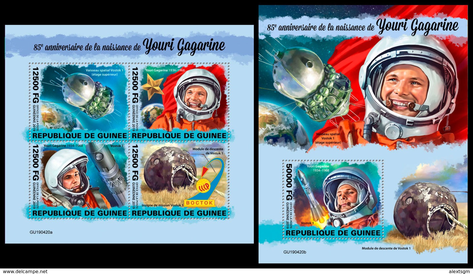 GUINEA 2019 - Yuri Gagarin. M/S + S/S. Official Issue [GU190420] - Afrika