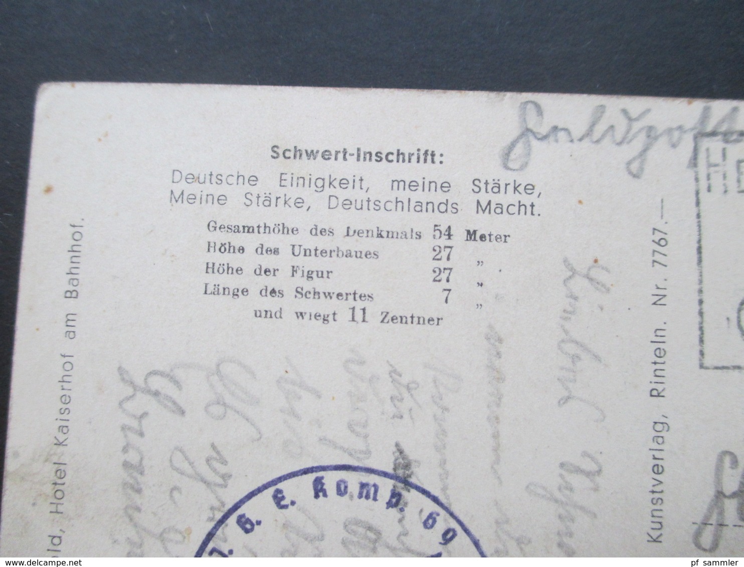 AK Detmold Und Das Hermansdenkmal 1942  Feldpost 2. WK Stempel Hermannsdenkmal Grotenburg Teutoburger Wald - Detmold