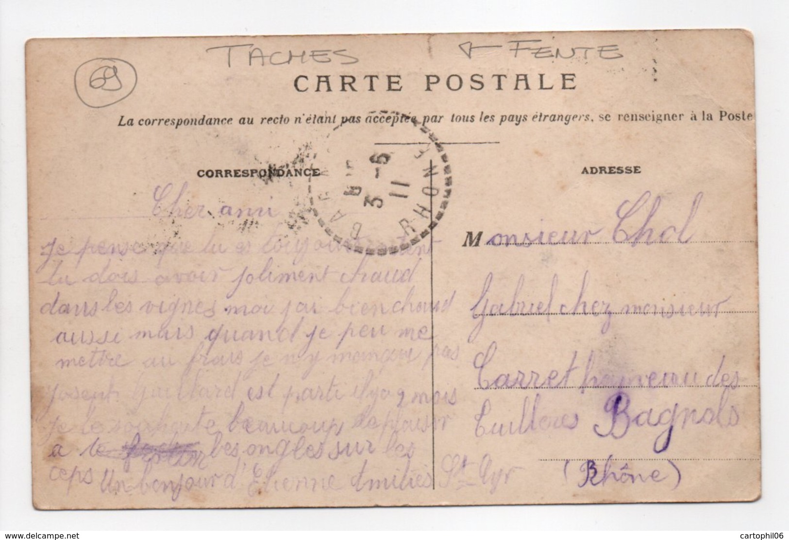 - CPA ANSE (69) - Rue Des Marronniers 1911 - Edition S. F. 732 - - Anse