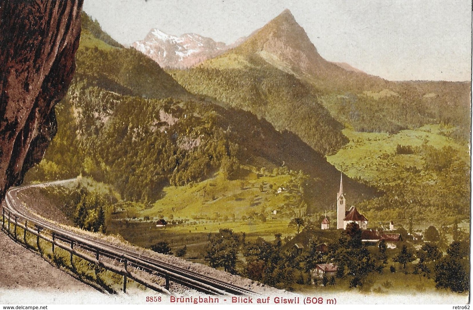 GISWIL → Brünigbahn-Trasse Oberhalb Giswil, Lichtdruck Ca.1910 - Giswil