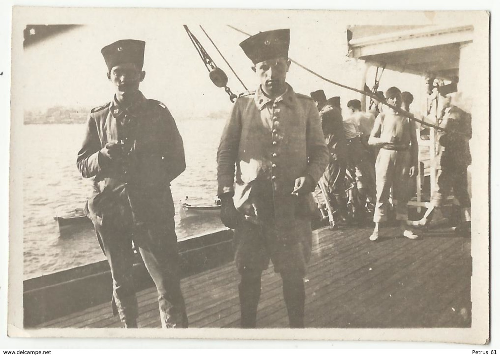 ISRAEL - Militaria, Armée Française Du Levant, Zouaves, Sur Paquebot Devant JAFFA (photo 8.3 X 5.8 Cm) - Israel