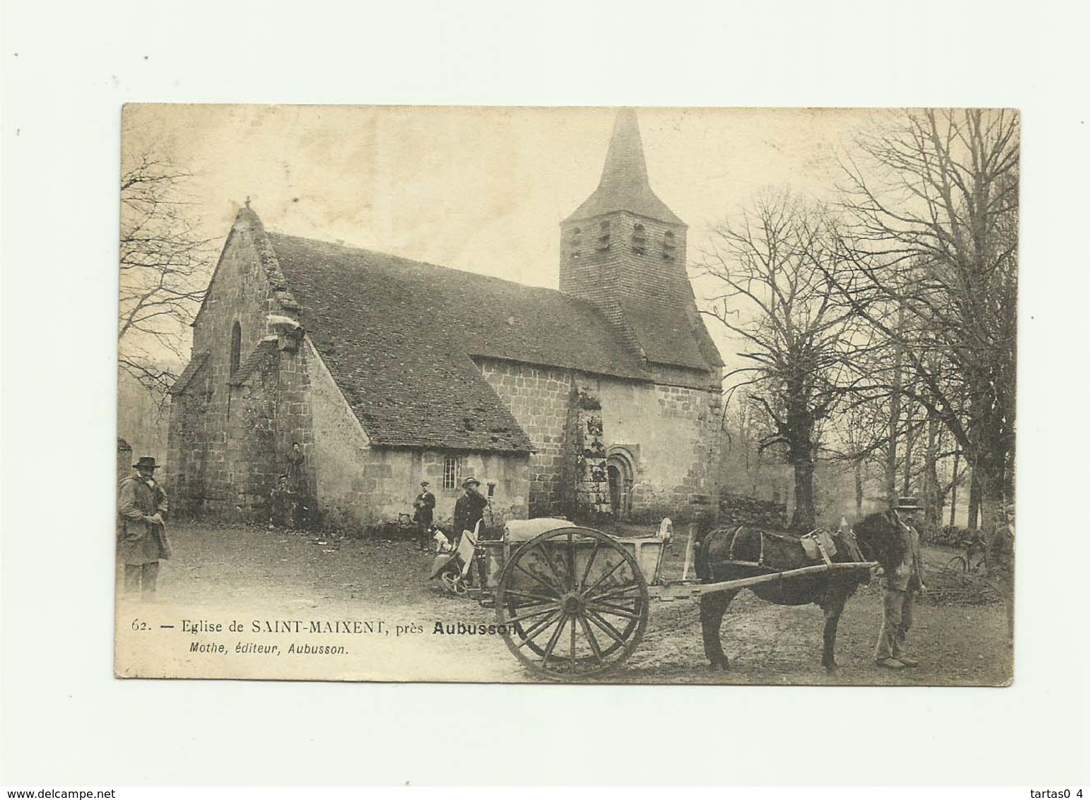 23 - SAINT MAIXENT - Prés Aubusson L'église Animé Attelage Bon état - Autres & Non Classés