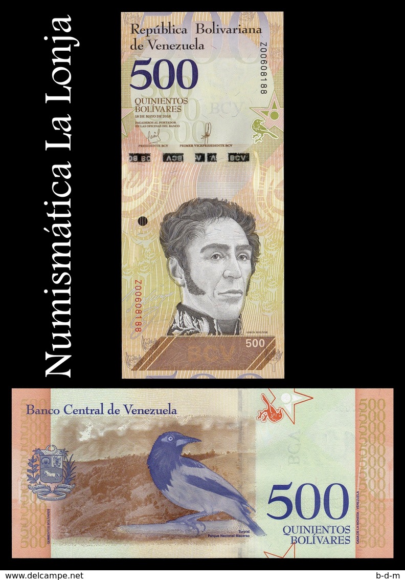 Venezuela 500 Bolívares 2018 Pick 108Br Serie Z Replacement SC UNC - Venezuela