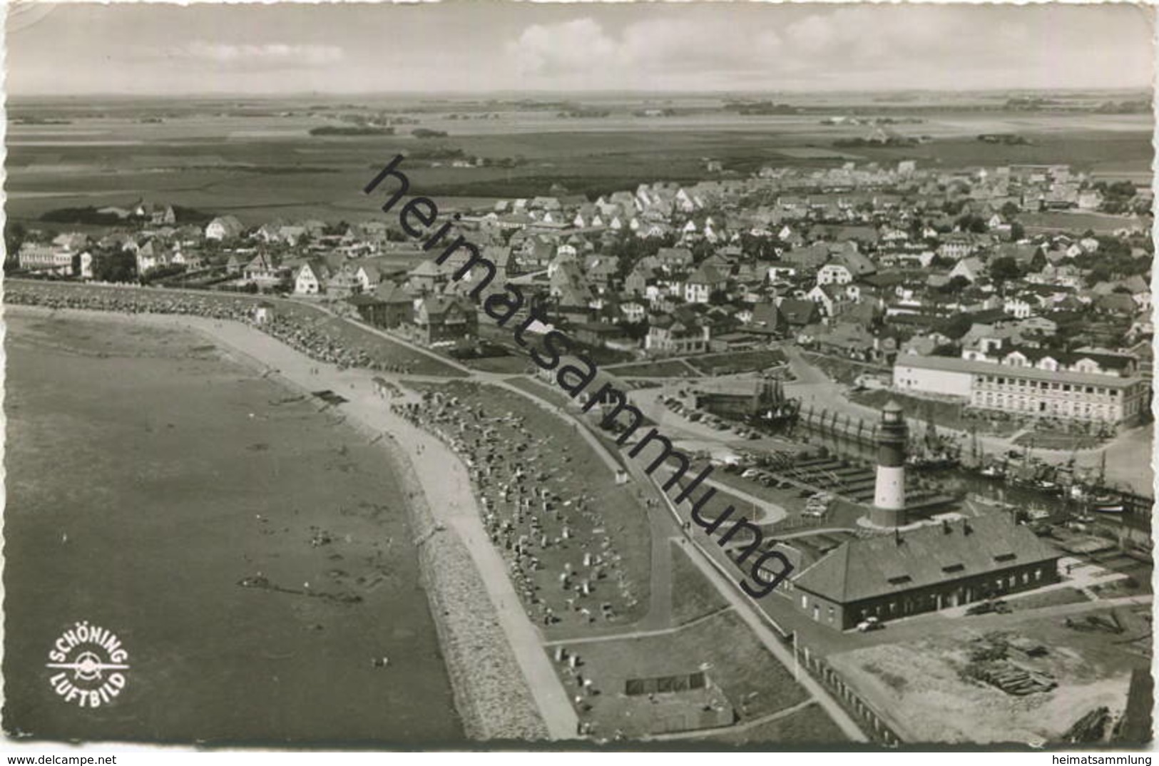 Büsum - Luftaufnahme - Foto-AK - Verlag Schöning & Co. Lübeck Gel. 1957 - Büsum