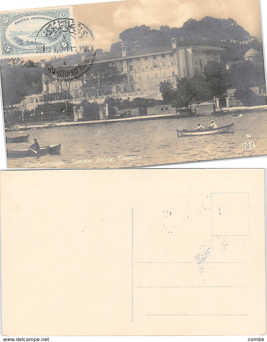 POST CARD. POSTES OTTOMANES. 28 11 1920. CONSTANTINOPLE SUMMER PLACE THERAPIA - Briefe U. Dokumente