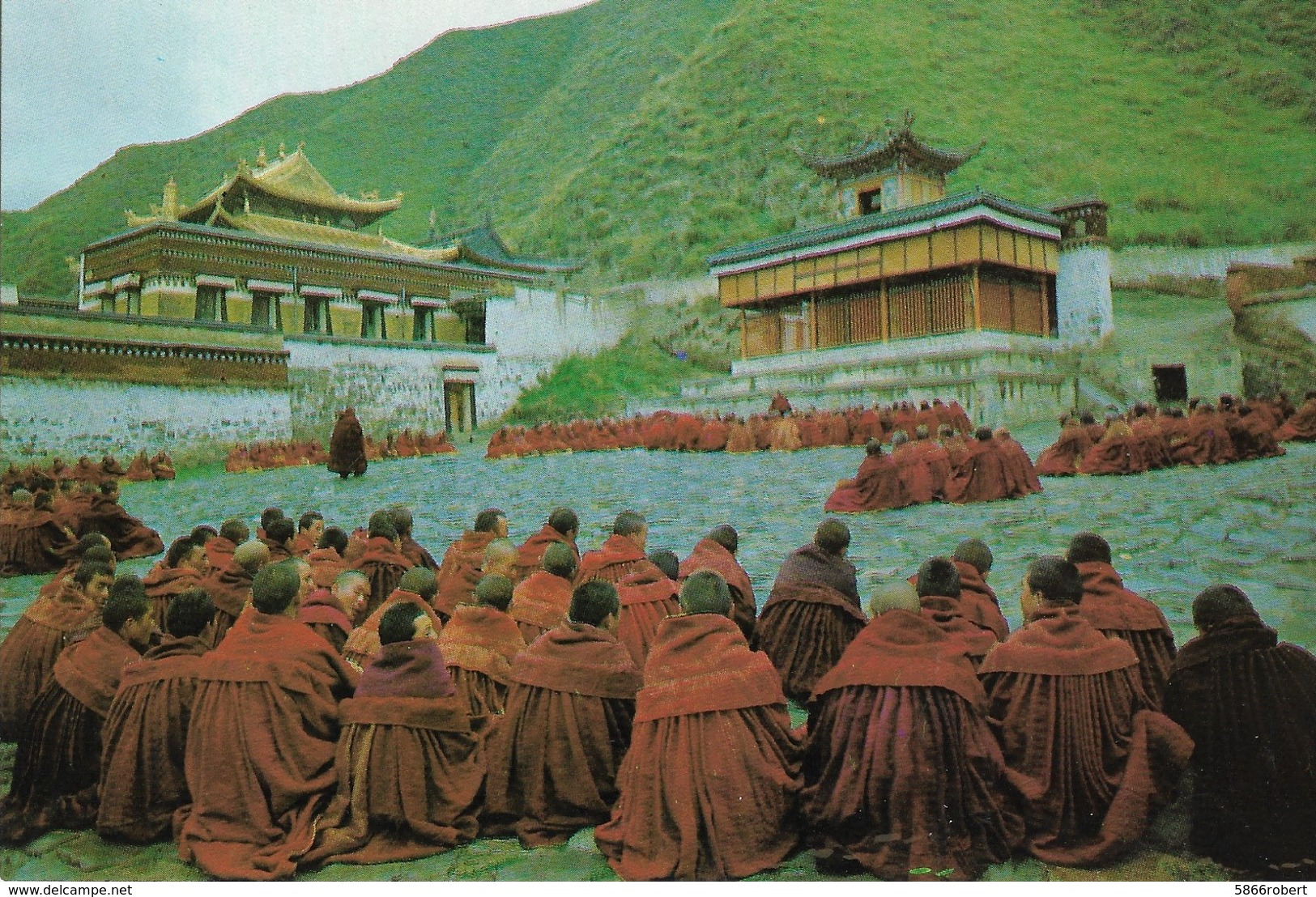 CARTE POSTALE ORIGINALE 10CM/15CM  : BUDDHIST ACTIVITIES ANIMEE TIBET - Tibet