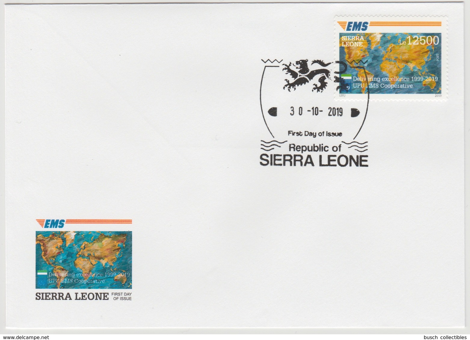 Sierra Leone 2019 Mi. ? FDC Joint Issue 20e Anniversaire EMS 20 Years Emission Commune E.M.S. UPU - Sierra Leone (1961-...)